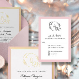 Cartons Réponse Formal Elegant Simple Moderne Dusty Mariage rose