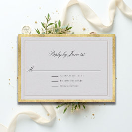 Cartons Réponse Formal Modern Classic Elevated Ivory Gold Wedding