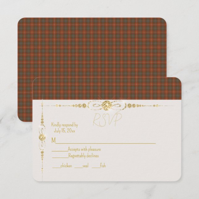 Cartons Réponse Fraser Red Patiné Original Tartan écossais (Devant / Derrière)