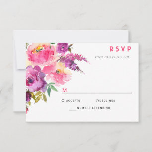 Cartons Réponse Fun Vibrant Violet Fuchsia Floral