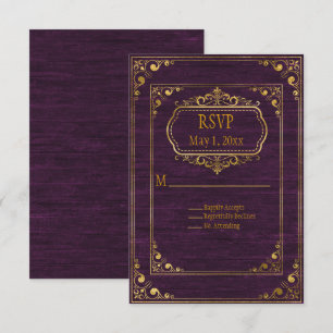 Cartons Réponse Gay Couple Brown Barnwood et Gold Frames Mariage