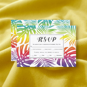 Cartons Réponse Gay, lesbienne mariage arc-en-ciel feuilles tropic