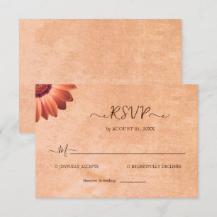 Cartons Réponse Gerbera Flower sur Mariage de pêche Abstrait