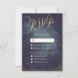 Cartons Réponse Glam nuit or parties scintillant calligraphie mari