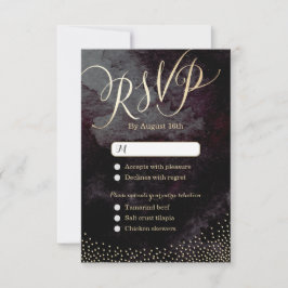 Cartons Réponse Glam or noir parties scintillant calligraphie mari