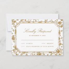 Cartons Réponse Gold and White Chinoiserie Wedding