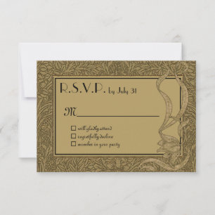 Cartons Réponse Gold Art Nouveau Élégant Mariage unique
