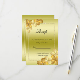 Cartons Réponse Gold Floral Décoration & Parties scintillant 60e a