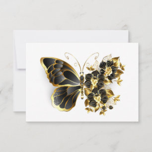 Cartons Réponse Gold flower Butterfly with Black Orchid