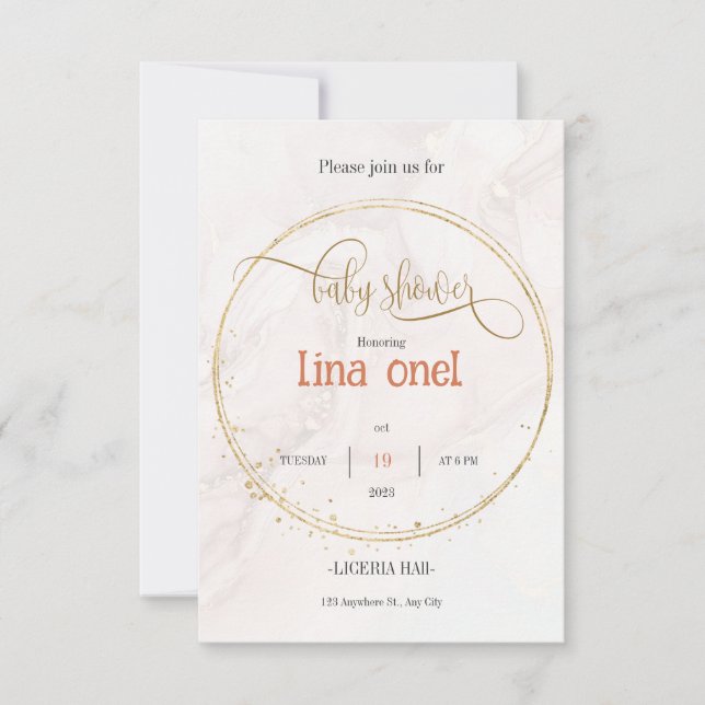 Cartons Réponse Gold Luxy Baby Shower (Devant)