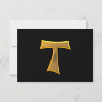 Golden 3-D Look Franciscan Tau Cross