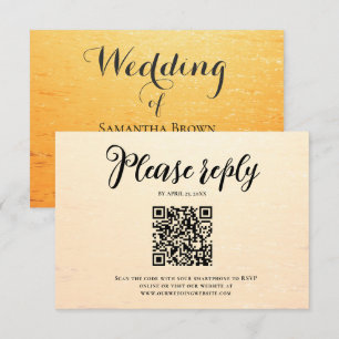 Cartons Réponse Golden orange vagues d'été mariage