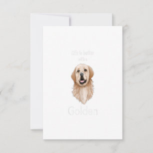 Cartons Réponse Golden Retriever - La vie est meilleure avec un or