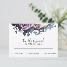 Cartons Réponse Gothique Boho Floral Raven & Mariage Rose
