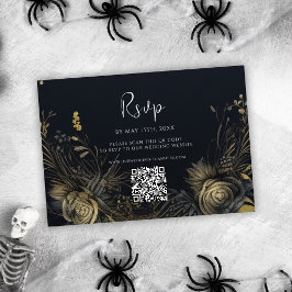 Cartons Réponse Gothique Halloween QR Code Mariage