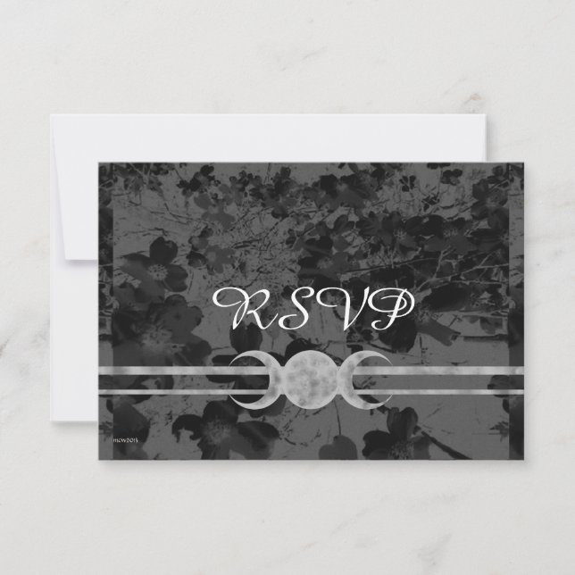 Cartons Réponse Gothique Triple Moon Floral Mariage Handfasting St (Devant)