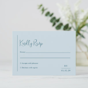 Cartons Réponse Grace Muet bleu Mariage moderne