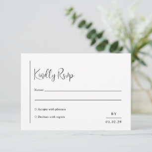 Cartons Réponse Grace noir et blanc Mariage moderne