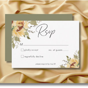 Cartons Réponse Grand Mariage de fleurs de soleil boho rustique do