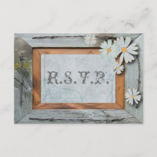 Cartons Réponse grange rustique mariage campagnard marguerite en b
