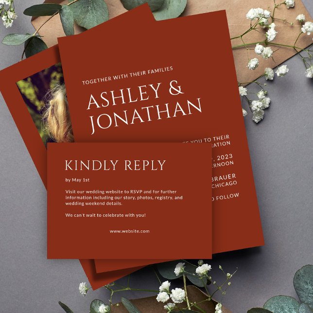 Cartons Réponse Gras minimaliste - Mariage (Créateur téléchargé)