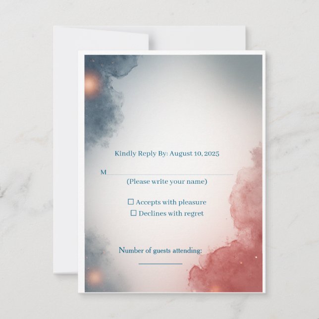 Cartons Réponse  Gray and Rose Outer Space Response Card (Devant)