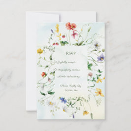 Cartons Réponse Green and White Romance Rustique Mariage d'été