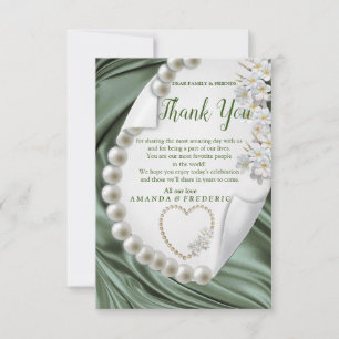 Cartons Réponse Green, Blue, Gold Ivory Silk & PearlsCarte de Merc
