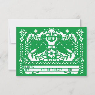 Cartons Réponse Green Mexicaine Fantail Doves Papel Picado