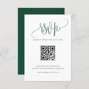 Cartons Réponse Green We Do Modern Calligraphy Mariage QR Code