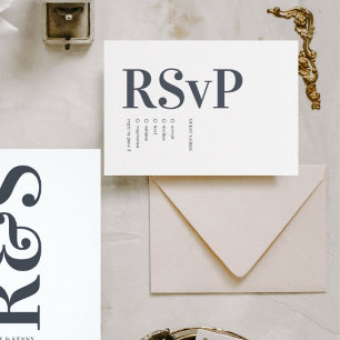 Cartons Réponse Gros Monogramme Moderne Gras Simple Mariage
