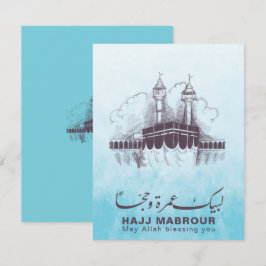 Cartons Réponse Hajj Mabrour, Umrah Moubarak à La Mecque Arabie Sa