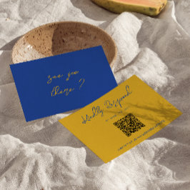 Cartons Réponse Hand Written Yellow Blue Italian QR Code Wedding