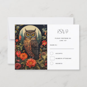 Cartons Réponse Hibou à la nuit avec un Mariage de Pleine lune