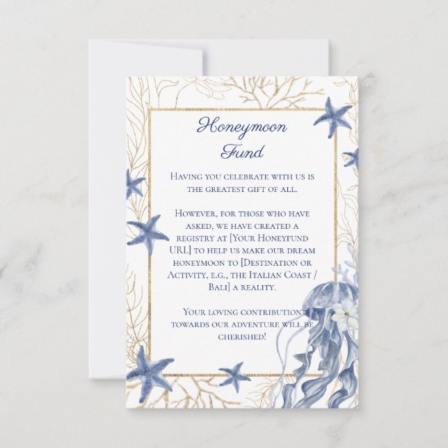 Cartons Réponse Honeymoon Fund QR Code Insert Card (Devant)