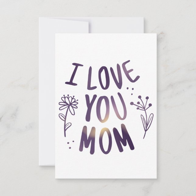 Cartons Réponse I Love You Maman Floral Mothers Day idées cadeaux (Devant)