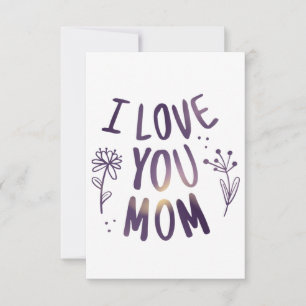 Cartons Réponse I Love You Maman Floral Mothers Day idées cadeaux