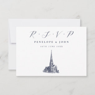 Cartons Réponse Illustration de l'église élégante Mariage religieu