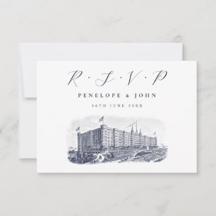 Cartons Réponse Illustration d'hôtel élégant pour mariage de desti