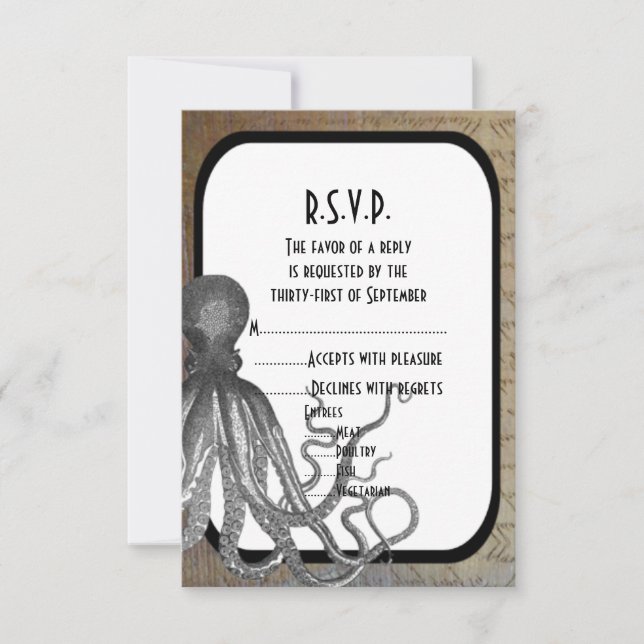 Cartons Réponse Imaginaire steampunk mariage moderne R.S.V.P (Devant)