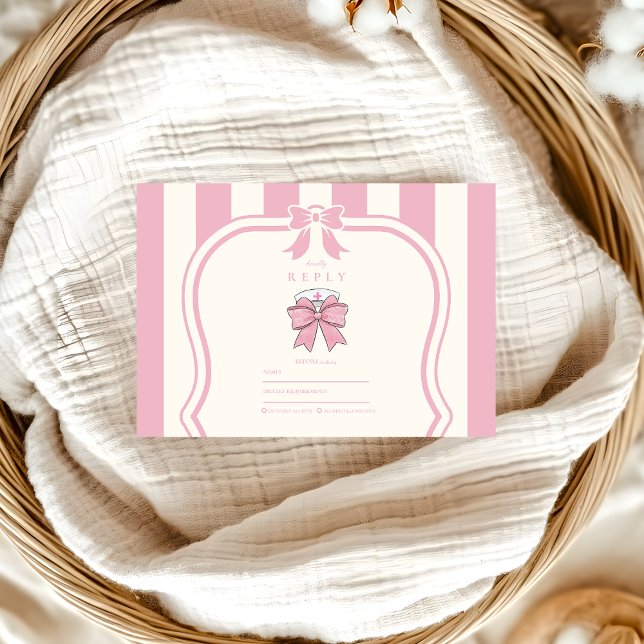 Cartons Réponse Infirmière Fancy Coquette Pink Bow Graduation (Créateur téléchargé)