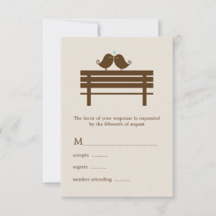 Cartons Réponse Inséparables sur le Mariage Park Bench