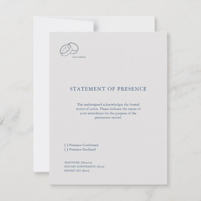 Cartons Réponse Interlocking Rings- Union Response Card (Devant)