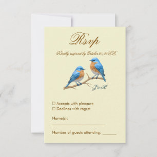 Cartons Réponse Ivory Pastel Lovebirds Romantique Bluebirds Mariag