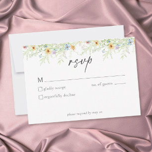 Cartons Réponse Jardin de fleurs sauvages Mariage floral rustique