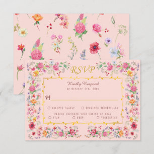 Cartons Réponse Jardin de mariage printanier élégant de prairie fl