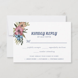 Cartons Réponse Jardin d'été Aquarelle Mariage floral