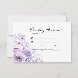 Cartons Réponse Jardin d'été Aquarelle Mariage floral