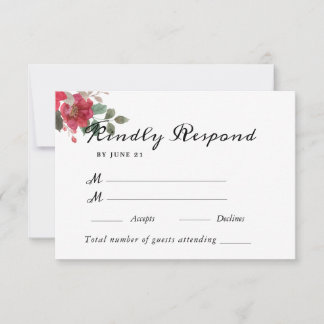 Cartons Réponse Jardin d'été Aquarelle Mariage floral