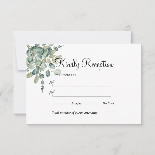 Cartons Réponse Jardin d'été Aquarelle Mariage floral (Devant)